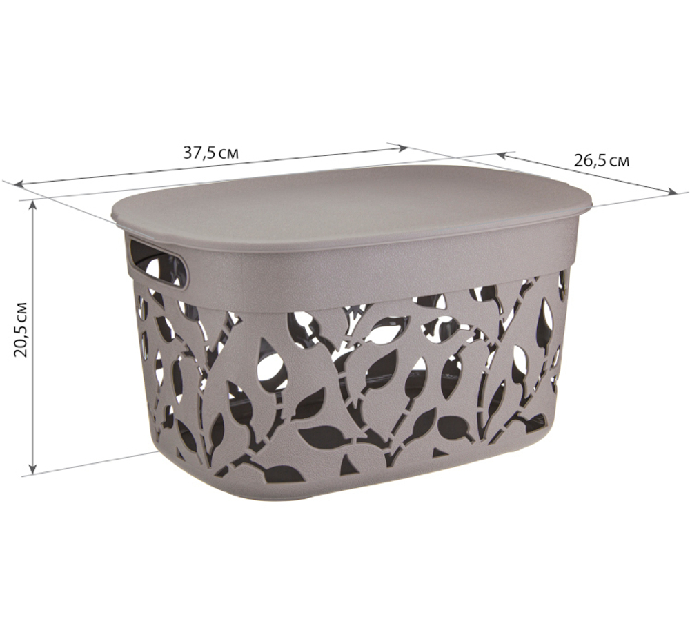 Коробка ФЛОРА 12л с крышкой М2363