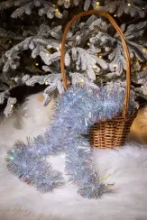 Мишура Радужно-серебристая д.100 мм., дл.2 м., КАЗ КОМ (Г-251)