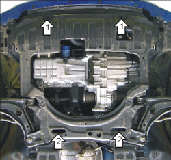 Защита картера Двигателя, КПП. 2 мм, Сталь. для Honda Fit 2002-2008, Honda Jazz 2002-2008 MOTODOR.00814