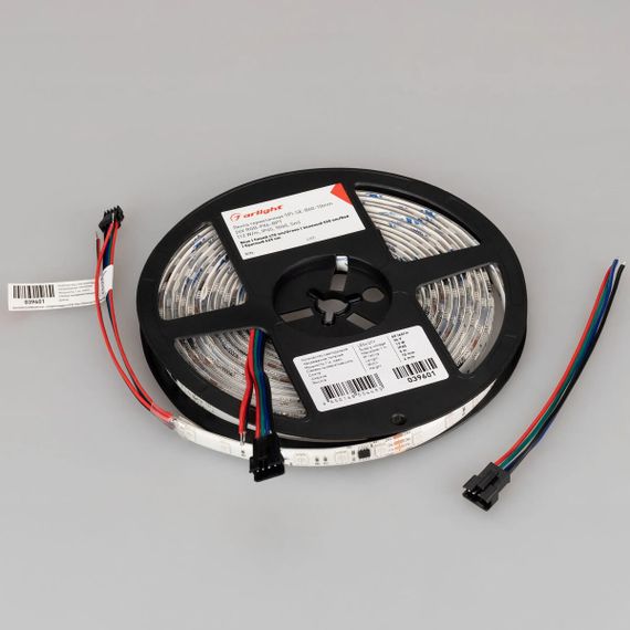 Светодиодная лента Arlight 12W/m 60LED/m 5060SMD разноцветный 5М SPI-SE-B60-10mm 24V 039601