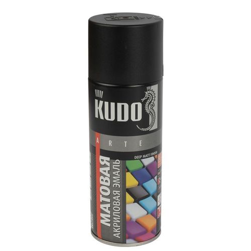 Эмаль универсальная акриловая KUDO RAL 9005 черная матовая 520 мл
