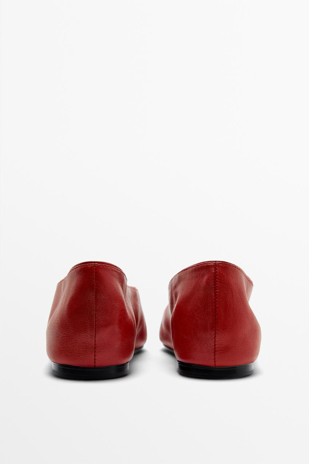 Massimo Dutti Балетки из мягкой кожи, красный