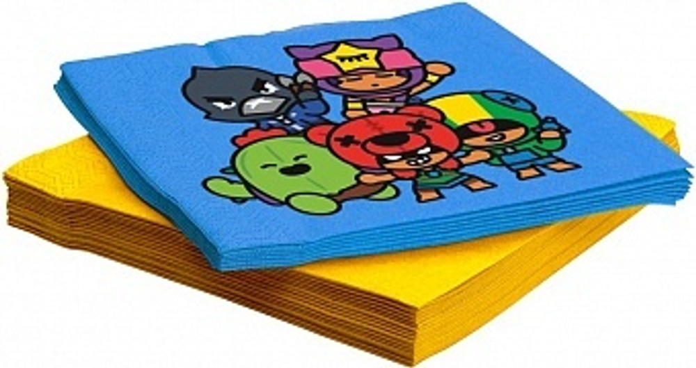 Салфетки Бравл Старс Герои дизайн №2 33*33 см 20 шт.