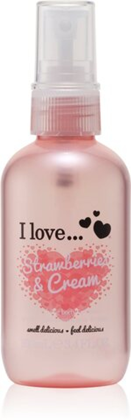 I love... Strawberries & Cream - освежающий спрей для тела /   100  ml  / GTIN 5060217188866