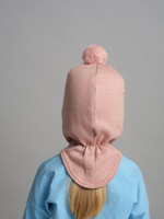 Шлем зимний вязаный (Пыльная роза) ЧИП