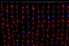 Занавес с мерцающим диодом 2*3 м., 220V, 320 красных LED ламп, прозрачный провод, Winner Light (R.03.5T.320+)