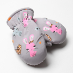 Варежки д/девочки р.15 серый 9879977 (Rossini), 1 шт.