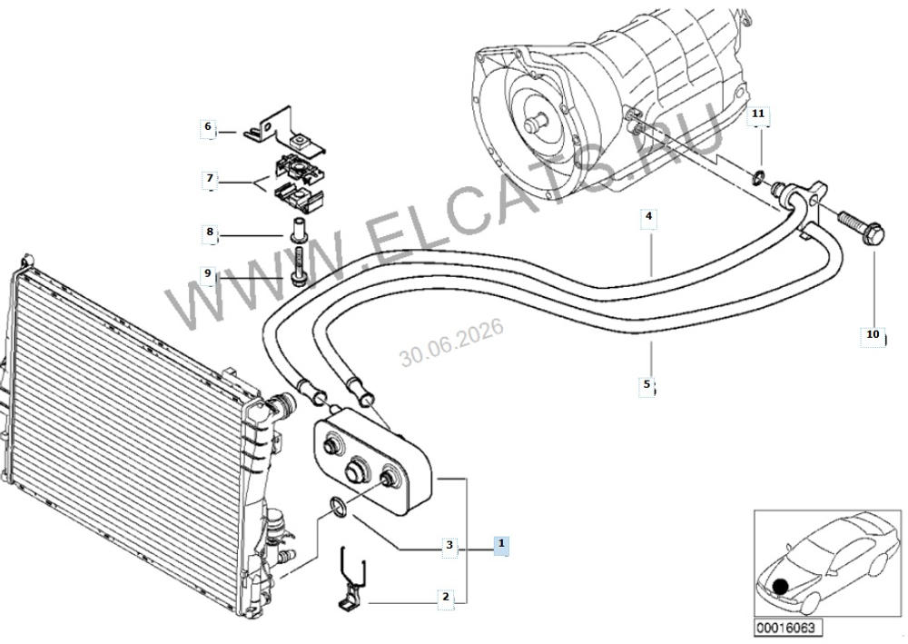 Радиатор масляный (теплообменник) для BMW E46, E83, E85, E86 / RVLT-17227505826
