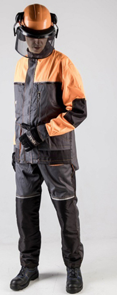 Костюм лесоруба Волат-Профи (тк.Нортон,262) п/к, серый/черный/оранжевый ПОД ЗАКАЗ