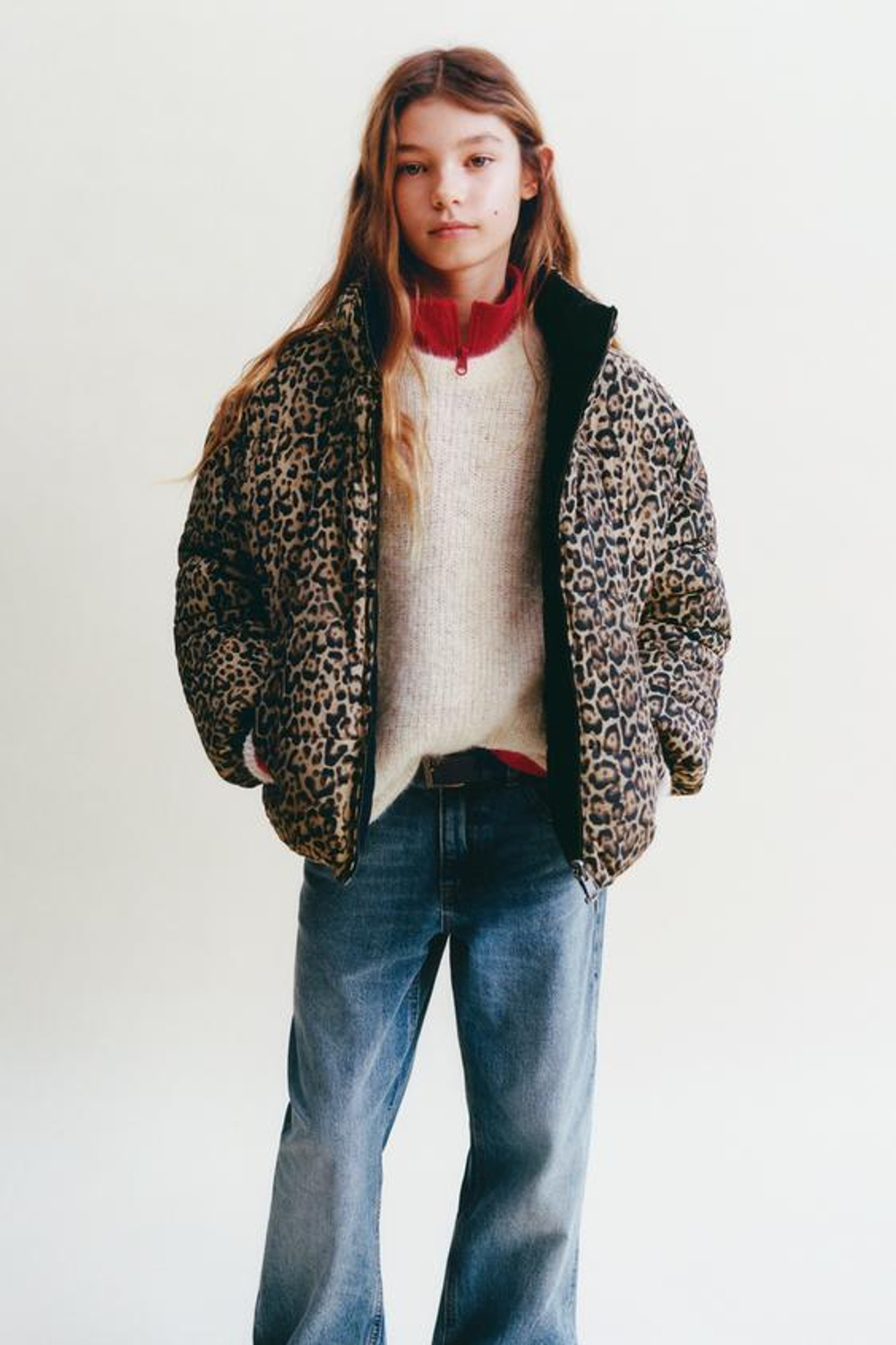 ZARA ДВУСТОРОННЯЯ КУРТКА С АНИМАЛИСТИЧЕСКИМ ПРИНТОМ, ЛЕОПАРДОВЫЙ