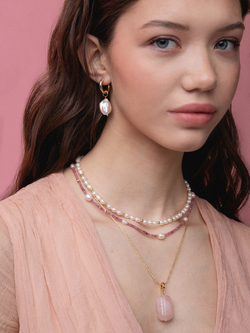 Чокер Турмалин и Жемчуг