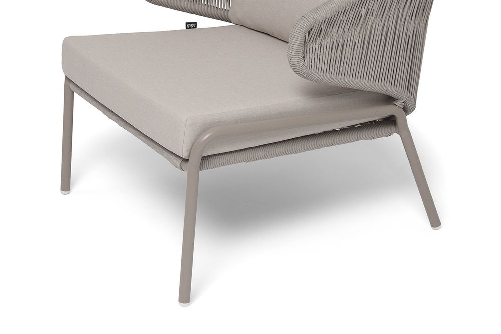 "Альмерия" кресло плетеное из роупа, каркас из алюминия, цвет бежевый