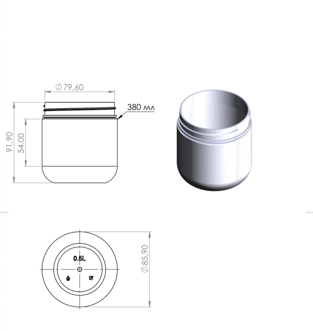 Банка 380 мл 82 мм ПЭТ