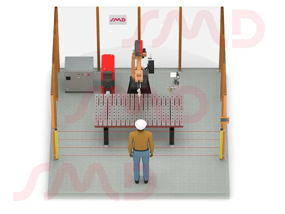 Роботизированный сварочный комплекс GSX со сборочно-сварочным столом Слот-Стол