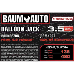 Домкрат подкатной пневматический 3,5т Baum Auto BM-YHQD-3WT-270A