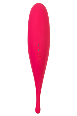 Точечный вибратор с вакуумной стимуляцией Satisfyer Twirling Pro, силикон, красный 20 см