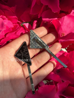 Заколки Прад. логотип черный серебро