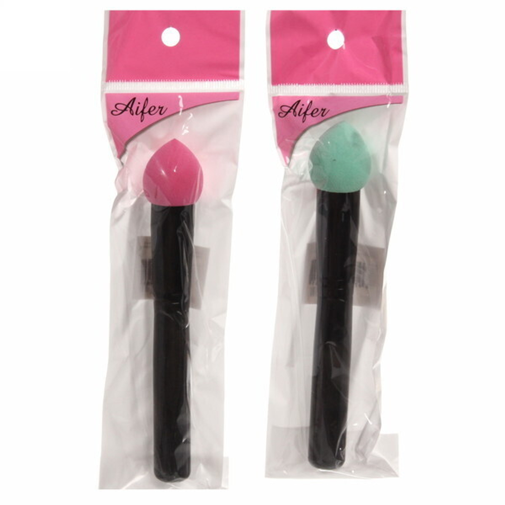 Спонж для нанесения тонального крема и контурирования лица «Beauty Bar», в пакете, цвет розовый и мятный, 15 см