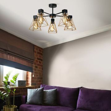 70107/5 / потолочный светильник / черный/латунь