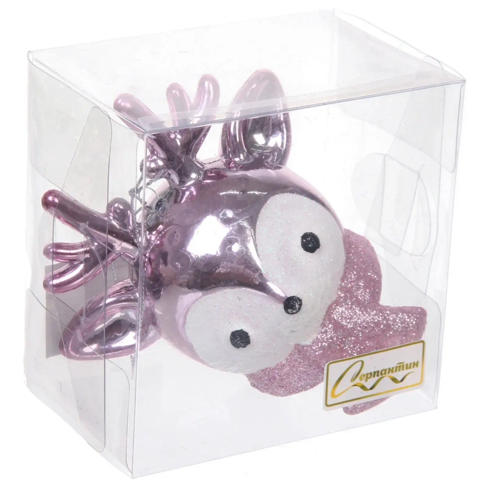 Елочная игрушка «Новогодний олененок» 7*11*10,5 см, розовый