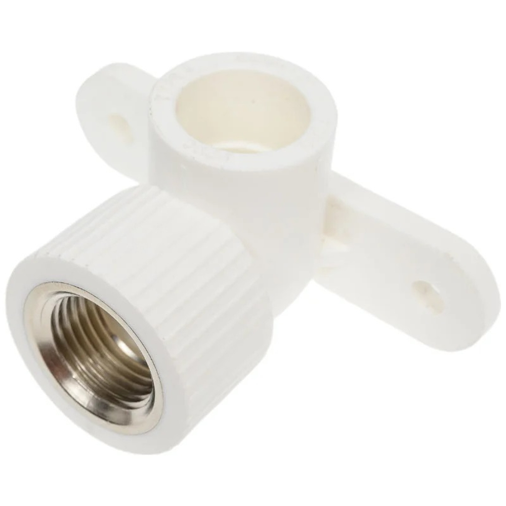 Угольник полипропиленовый 20х1/2" ВР с креплением TEBO