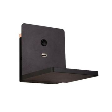 Настенный светильник светодиодный с беспроводной зарядкой и USB-портом 3W 3000K 808517 черный Muro Lightstar