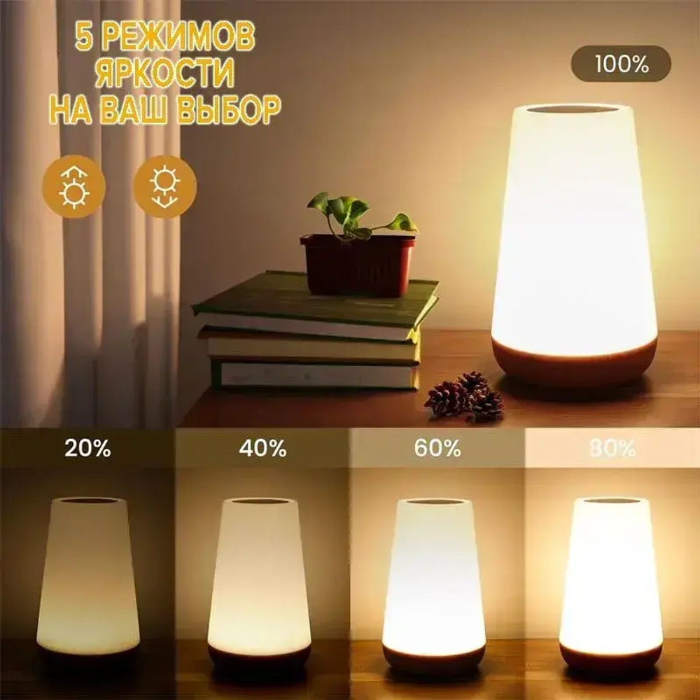 Ночник светильник настольный для дома в спальню беспроводной с пультом ДУ. Лампа для мальчиков и девочек для сна