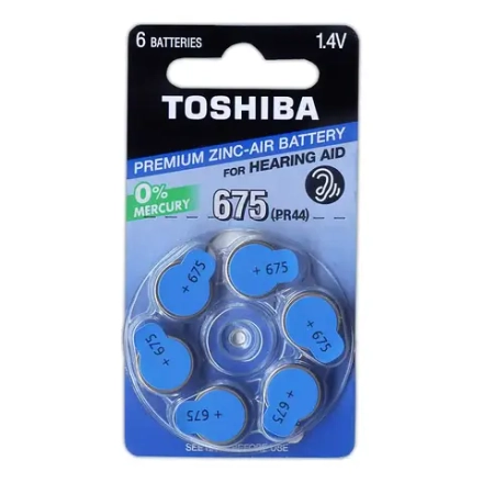 Батарейка для слуховых аппаратов ZA-675 TOSHIBA