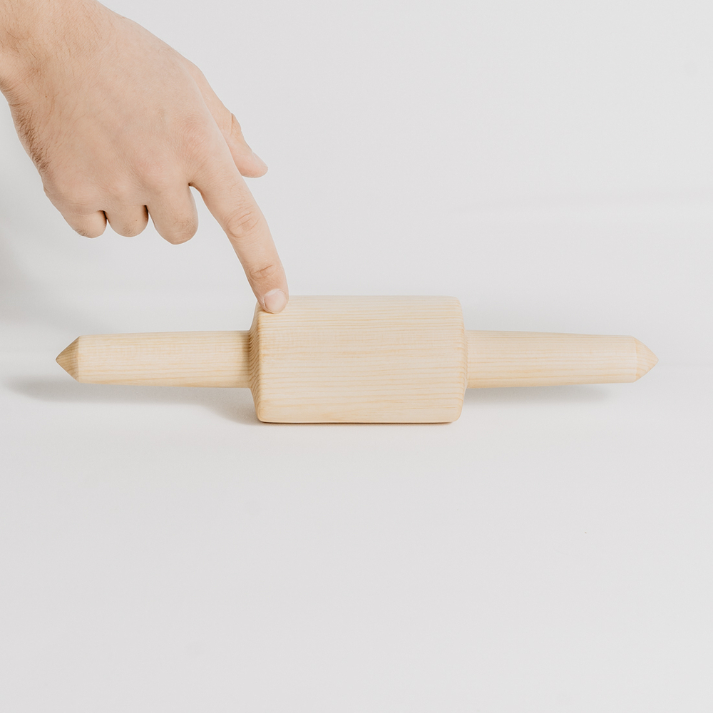 Деревянная узбекская скалка ДЖУА для раскатывания теста из сибирского кедра. RP1