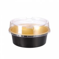 Форма для выпекания 150 мл, 9,3 см, 100 шт, алюминий, черный/золотой, без крышки, Garcia