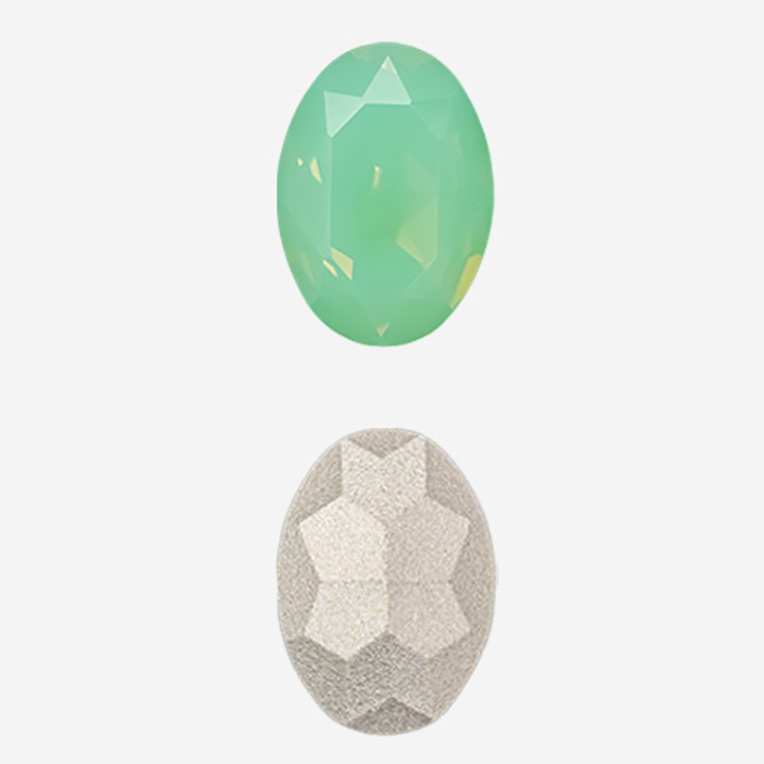 Кристалл Овал (Oval Fancy Stone), оттенок "Pacific Opal", 14*10мм