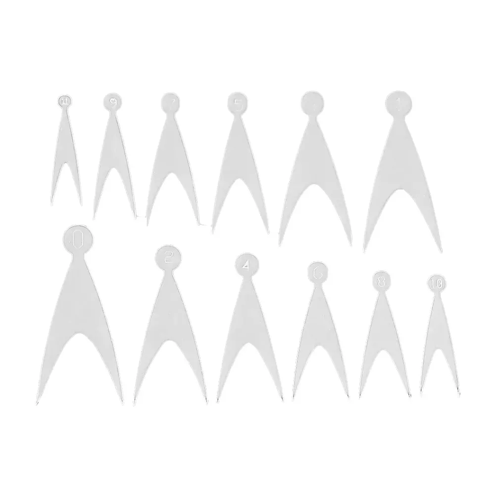 Набор силиконовых трафаретов для френча, 12 шт (узкий стилет) Набор силиконовых трафаретов для френча, 12 шт (узкий стилет)