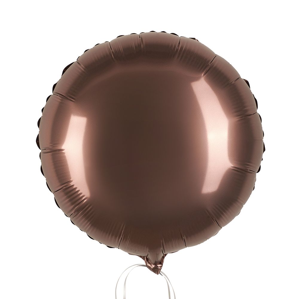 Шар (18''/46 см) Круг, Шоколадный, Сатин, 1 шт.