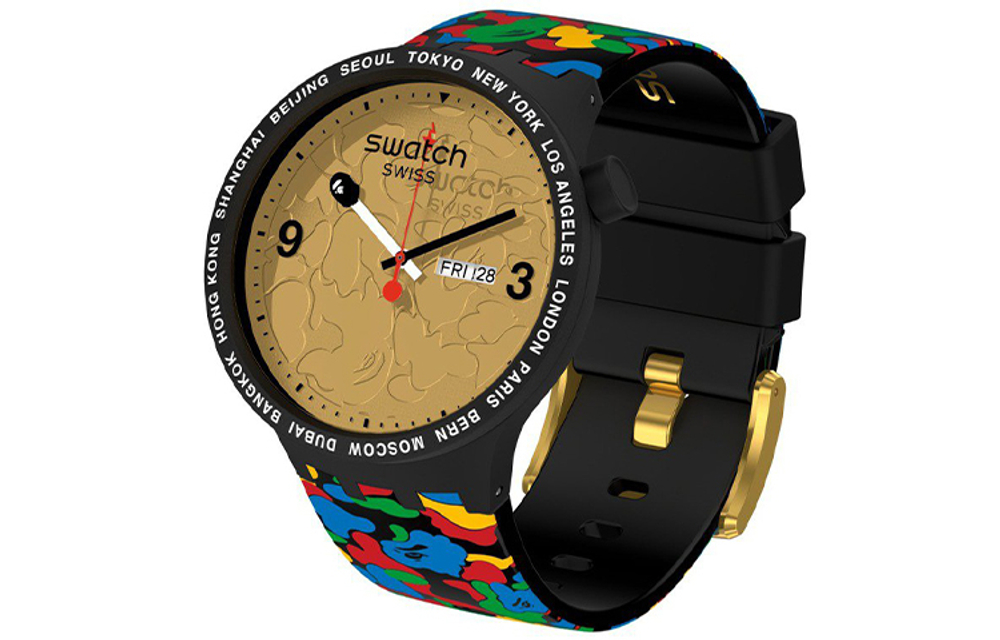 SWATCH Unisex 47mm Gold Watch