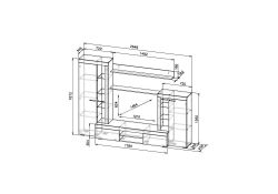 Готовая гостиная Swede цемент светлый / белый