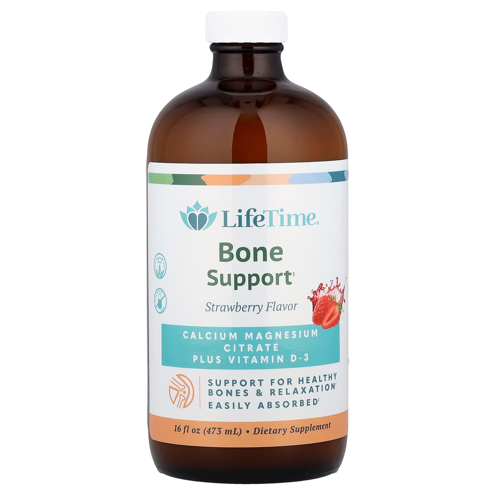 LifeTime Vitamins, добавка для поддержки здоровья костей, со вкусом клубники, 473 мл (16 жидк. унций)