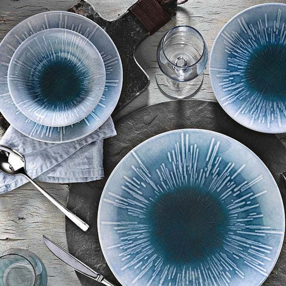 Тарелка «Нанокрем Блю» мелкая;фарфор;D=210,H=24мм;голуб. (Цвет: голубой)