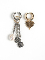 Серьги "Heart Coin Pearl" Bicolor