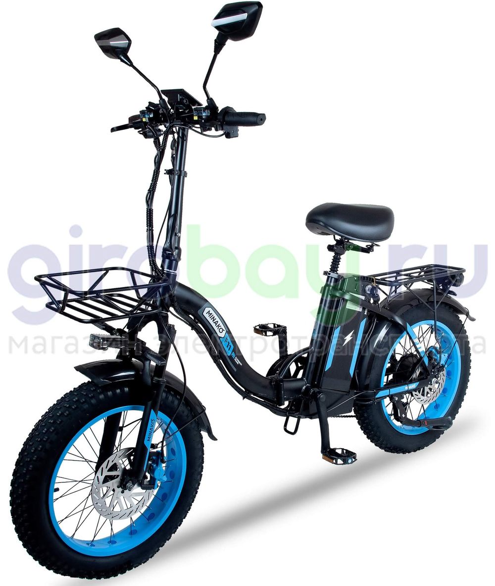 Электровелосипед Minako F11 Pro 2025 года (48V/20Ah) - Синий обод фото №1