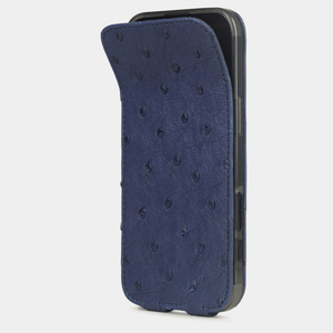 Чехол для iPhone 17 Air из кожи страуса, синего цвета