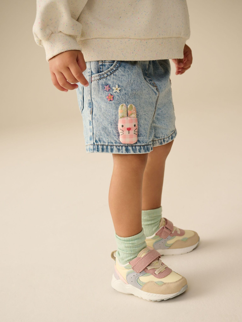 Шорты джинсовые с вышивкой для девочки Next E29-100, Синий