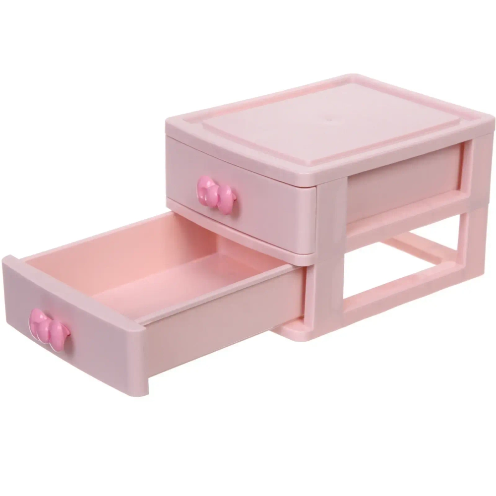Комод малый для хранения «БАРЛАО», два отделения, цвет пудровая роза, 13*17*10,5см (пакет)