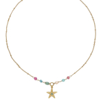 Колье Franck Herval, Summer, с ракушкой, нефритом, жемчугом, бирюзой и кристаллом, FH26.1-15-64620 (