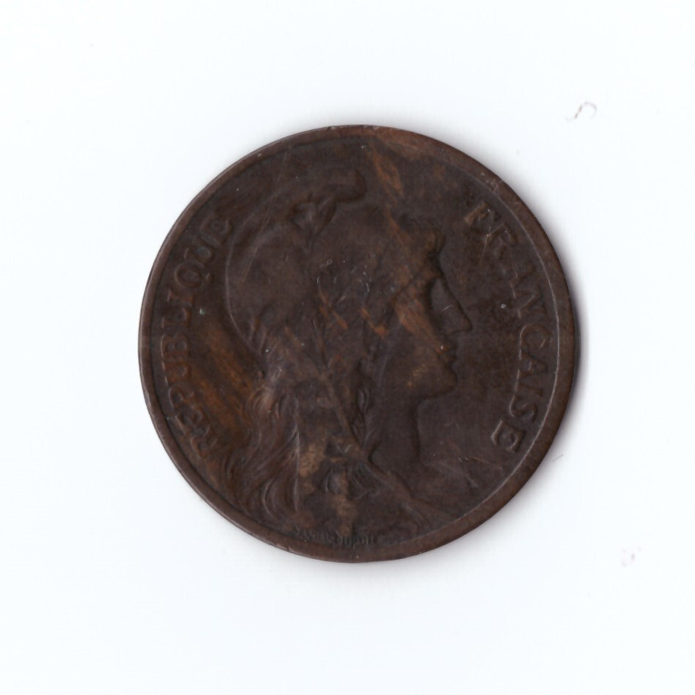 Франция 5 сентим 1916 г VF