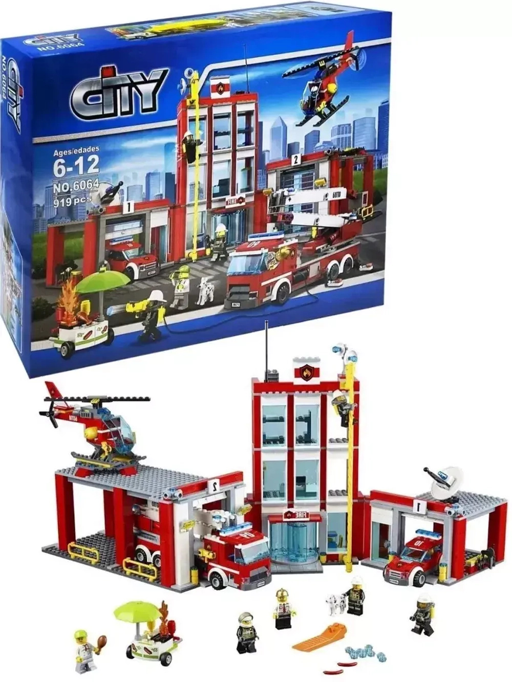 Конструктор Сити Пожарная часть 919 деталей