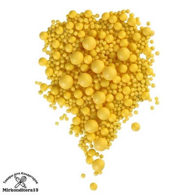Шарики рисовые «Жемчуг желтый» микс 50 гр