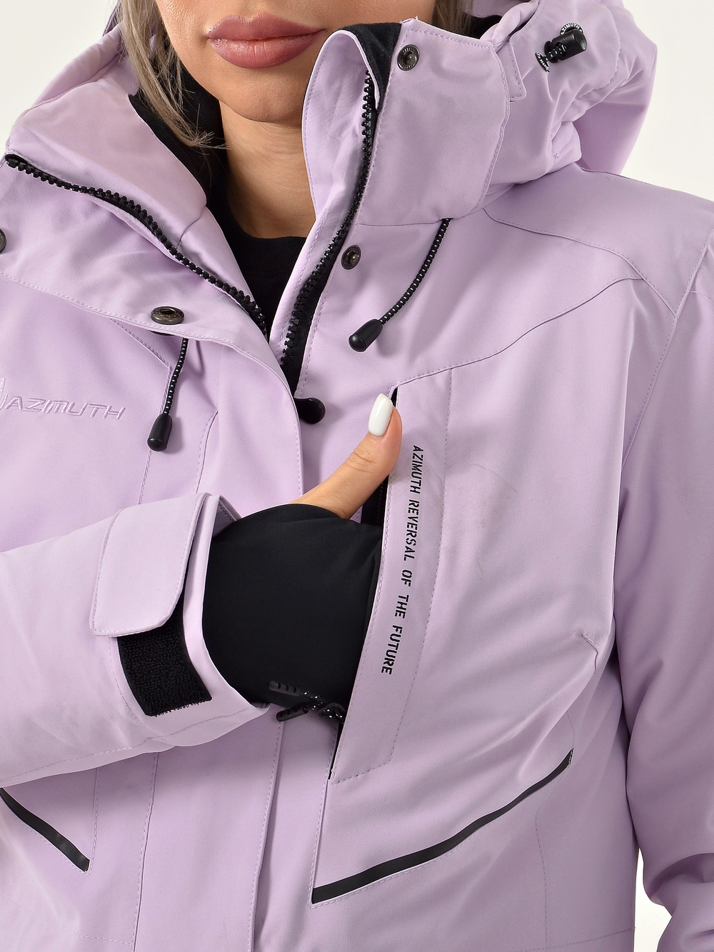 Женская удлиненная куртка-парка  В 221/21840_12 Нежно-Розовый
