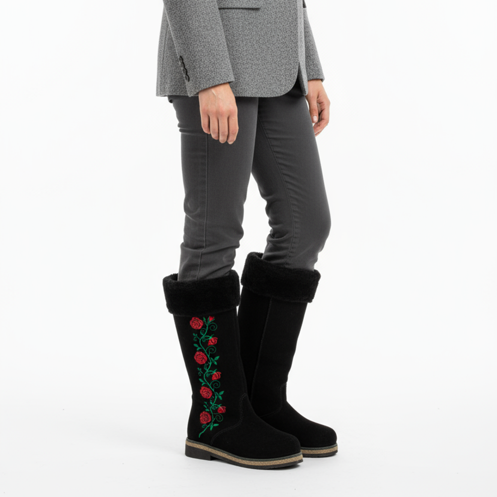 Унты женские из замши и мутона