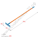 GRINDA PR-12S FIBER, 310 х 80 х 1500 мм, 12 прямых зубцов, углеродистая сталь, фибергласовый черенок, садовые грабли, PROLine (39652)
