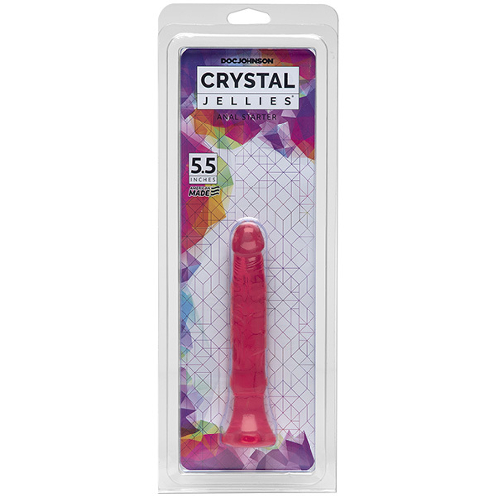 Розовый анальный фаллоимитатор-стимулятор 15,2см Doc Johnson Crystal Jellies Anal Starter 0284-01-CD